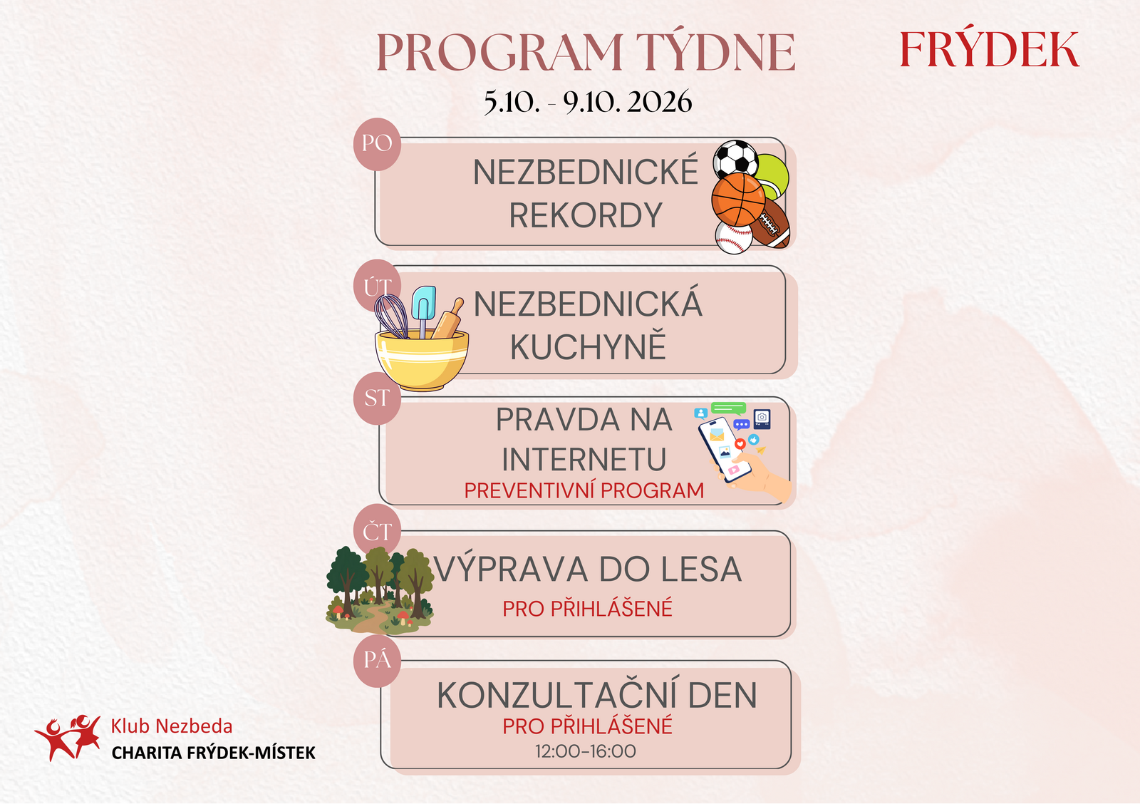 Program týdne Frýdek 5.-9.10.